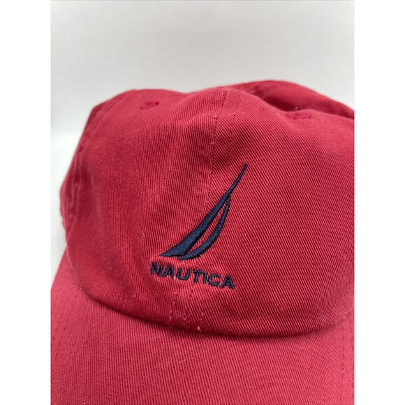 NWT Vintage Nautica Men’s Red Boat Logo Strap Back Hat - Picture 2 of 5